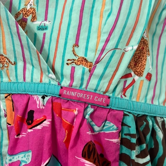 RAINFOREST CAFE Colorful Patchwork Sundress L - Picture 5 of 5